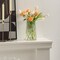 Clear Glass Vase for Flower, Glass Flower Vase, Flower Vase for Bouquet, Modern Glass Vase, Ribbed Glass Vase for Living Room, Bedroom, Dining Table, Office, Wedding, Centerpieces, 8 Inches